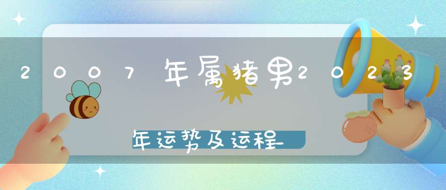 2007年属猪男2023年运势及运程_吉星照应好运连连