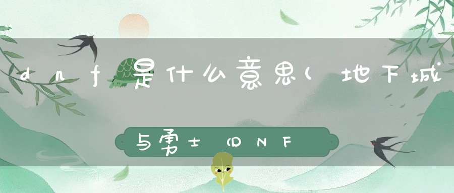 dnf是什么意思(地下城与勇士（DNF）英文字母是什么意思)