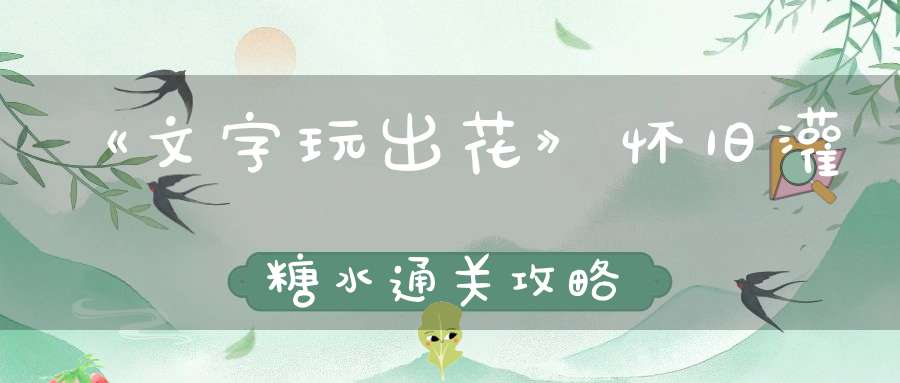 《文字玩出花》怀旧灌糖水通关攻略