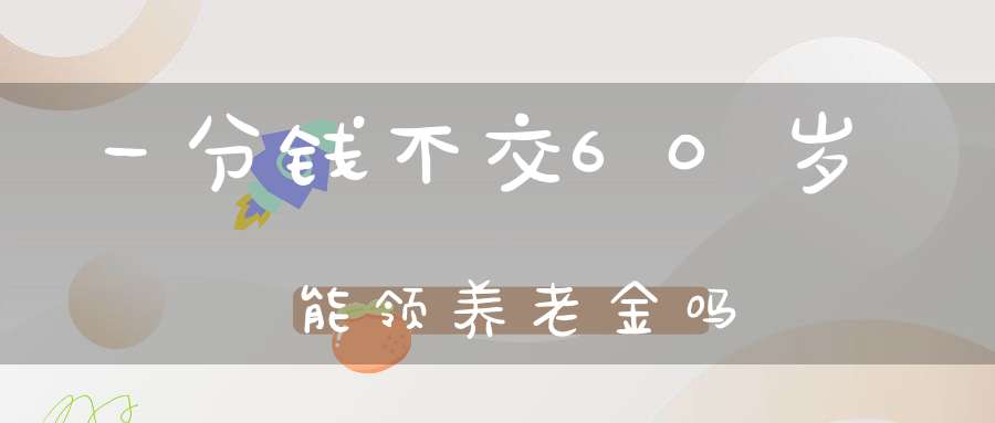 一分钱不交60岁能领养老金吗