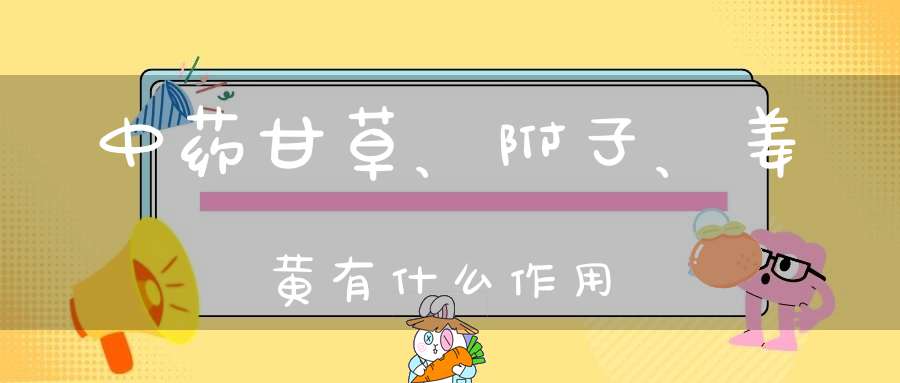 中药甘草、附子、姜黄有什么作用