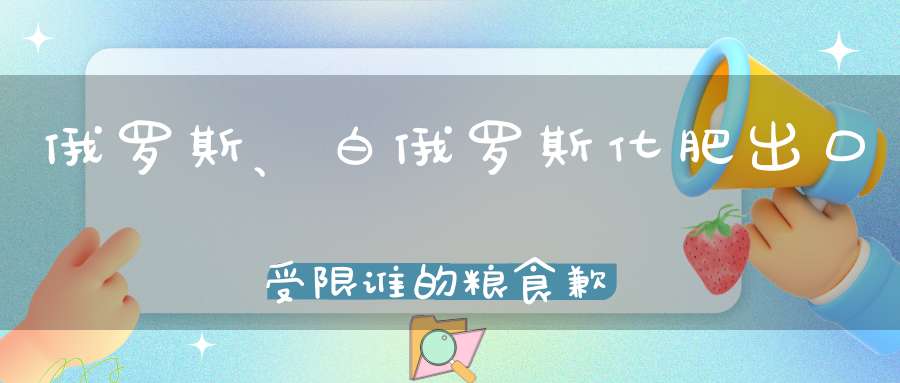 俄罗斯、白俄罗斯化肥出口受限谁的粮食歉收