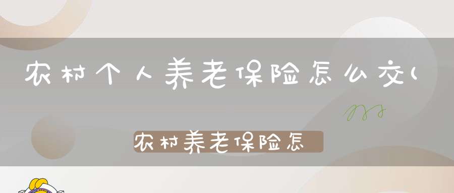 农村个人养老保险怎么交(农村养老保险怎么交)