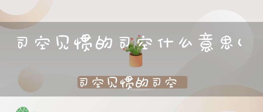 司空见惯的司空什么意思(司空见惯的司空意思是什么)