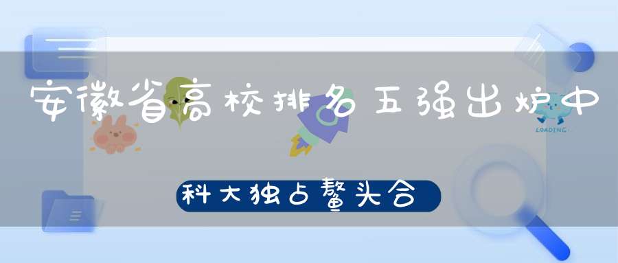 安徽省高校排名五强出炉中科大独占鳌头合肥工业大学表现不凡