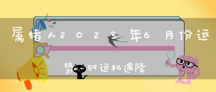 属猪人2023年6月份运势_财运机遇降临人生