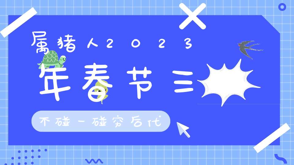 属猪人2023年春节三不碰一碰穷后代