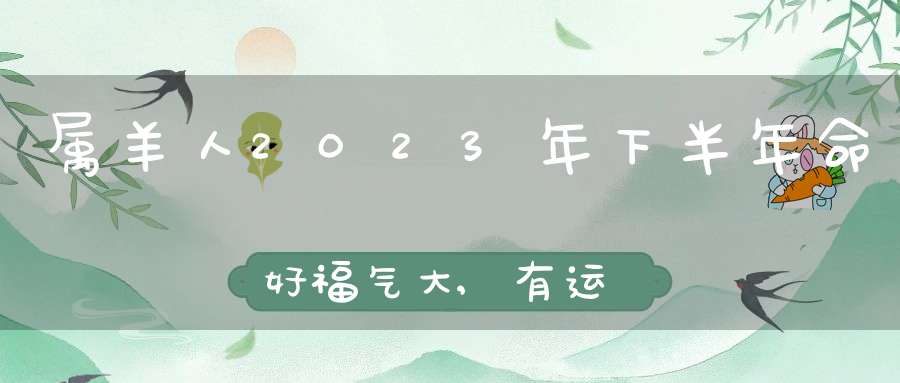 属羊人2023年下半年命好福气大,有运气做有钱人!