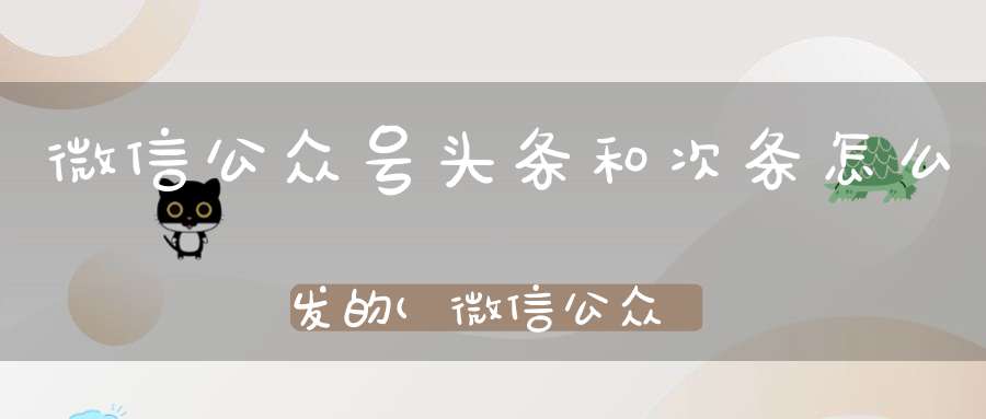 微信公众号头条和次条怎么发的(微信公众平台怎么一次发布多条图文消息)