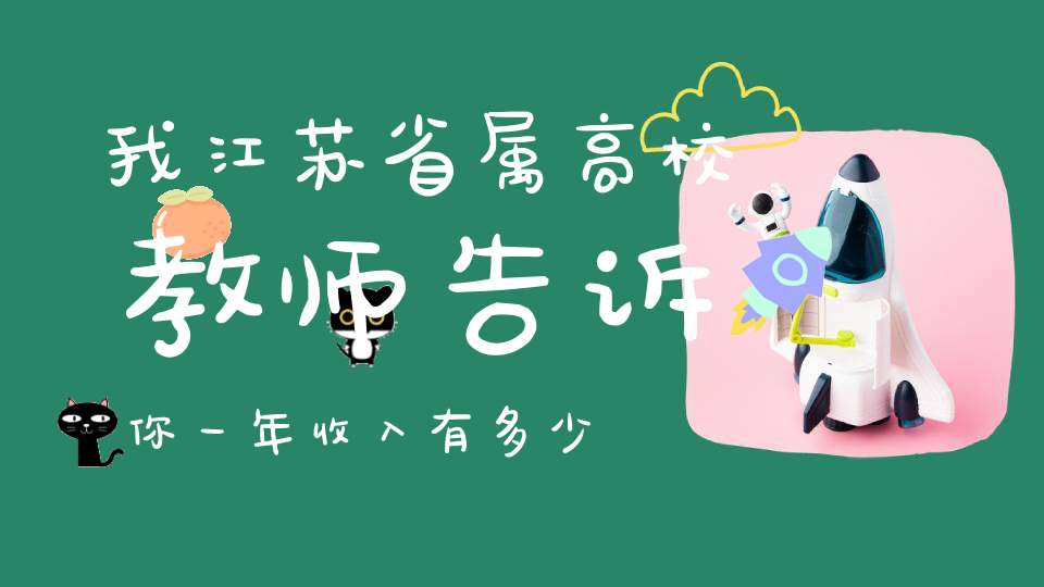 我江苏省属高校教师告诉你一年收入有多少