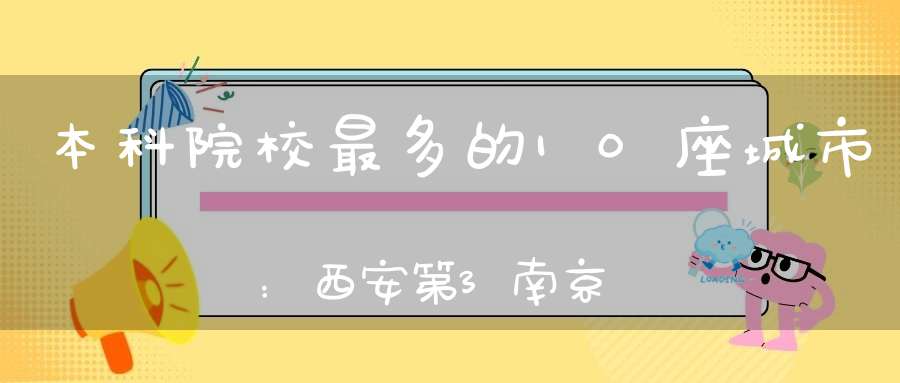 本科院校最多的10座城市：西安第3南京不敌广州东北2城入围