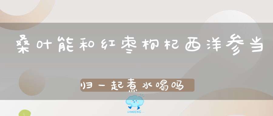 桑叶能和红枣枸杞西洋参当归一起煮水喝吗