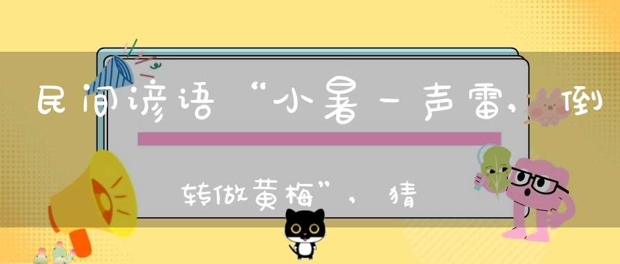 民间谚语“小暑一声雷,倒转做黄梅”,猜一猜：“黄梅”指的是