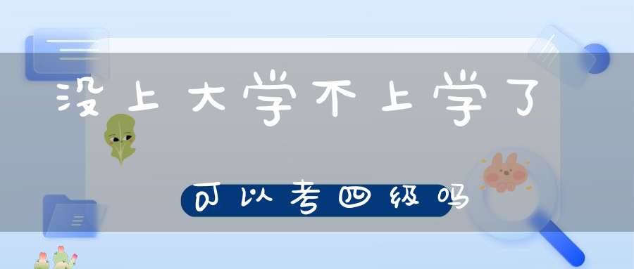 没上大学不上学了可以考四级吗