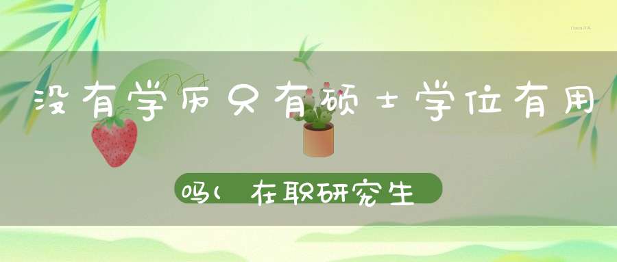 没有学历只有硕士学位有用吗(在职研究生只发硕士学位有用吗)