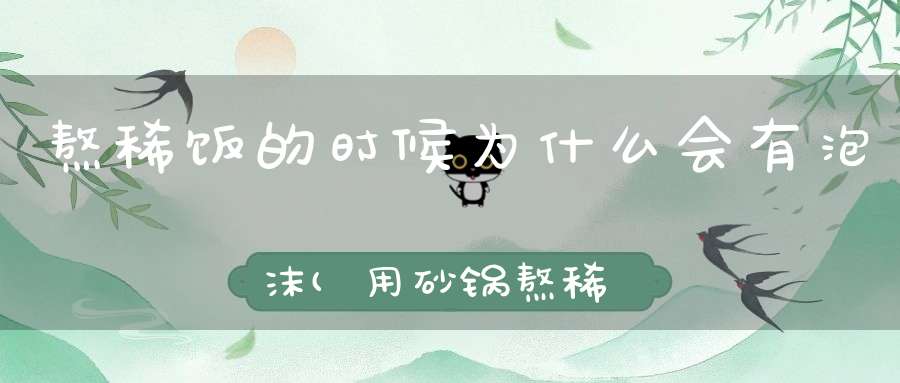 熬稀饭的时候为什么会有泡沫(用砂锅熬稀饭,为什么会涌出很多泡沫)