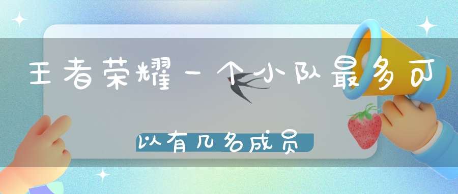 王者荣耀一个小队最多可以有几名成员