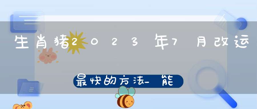 生肖猪2023年7月改运最快的方法_能转大运吗