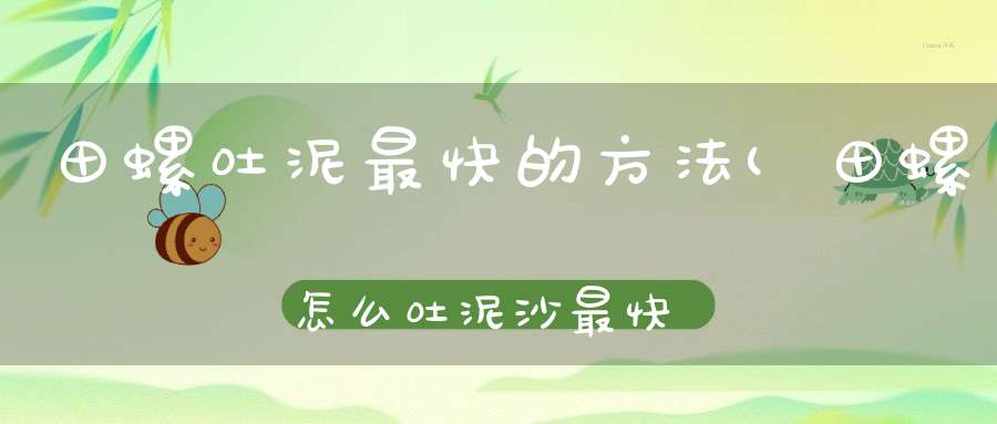 田螺吐泥最快的方法(田螺怎么吐泥沙最快最干净)