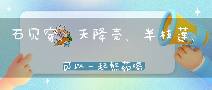 石见穿、天降壳、半枝莲、可以一起熬药喝吗