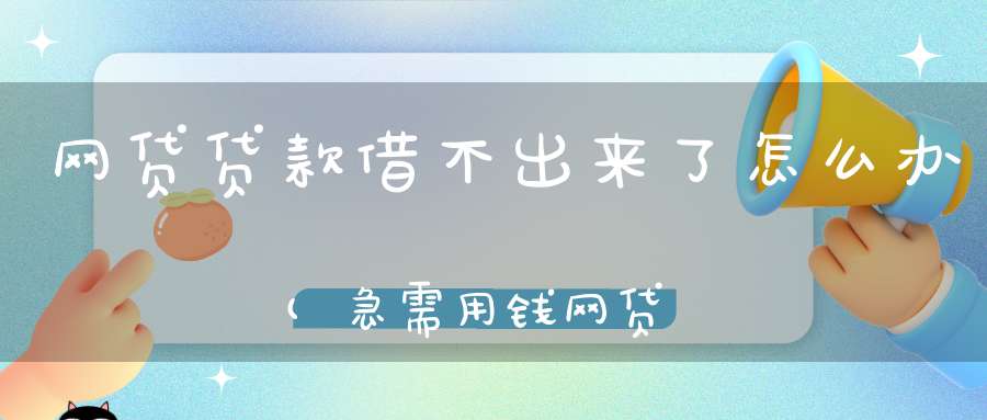 网贷贷款借不出来了怎么办(急需用钱网贷被拒该怎么办)