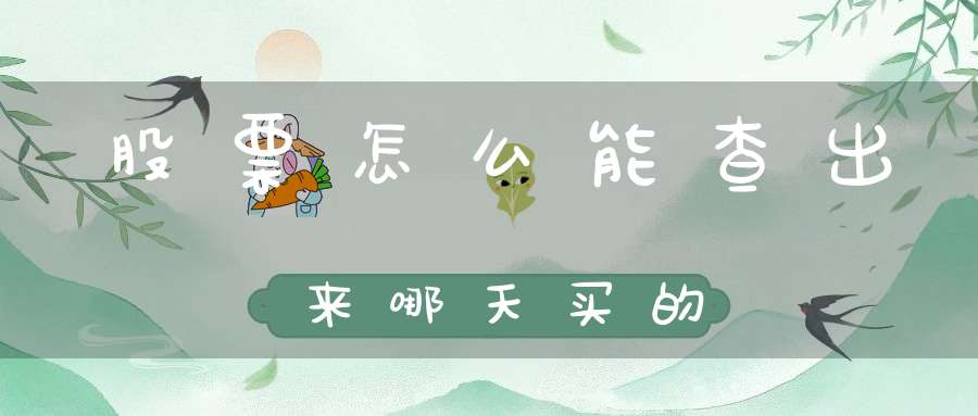 股票怎么能查出来哪天买的