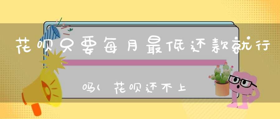 花呗只要每月最低还款就行吗(花呗还不上是不是最低还款就行)