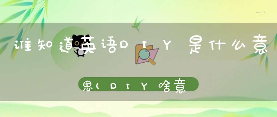 谁知道英语DIY是什么意思(DIY啥意思)