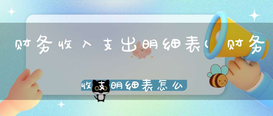 财务收入支出明细表(财务收支明细表怎么看)