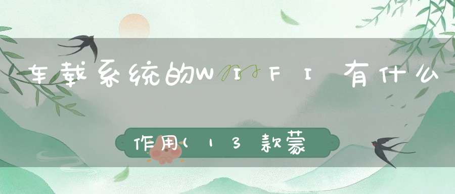 车载系统的WIFI有什么作用(13款蒙迪欧wifi有什么用)