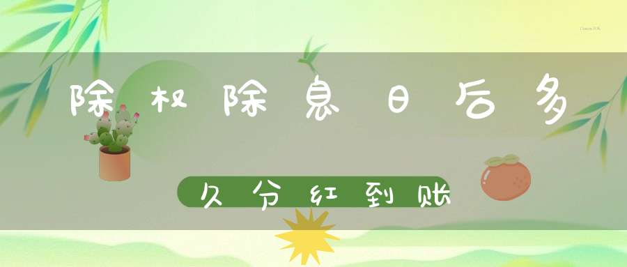 除权除息日后多久分红到账