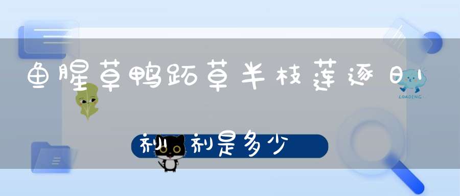 鱼腥草鸭跖草半枝莲逐日1剂1剂是多少